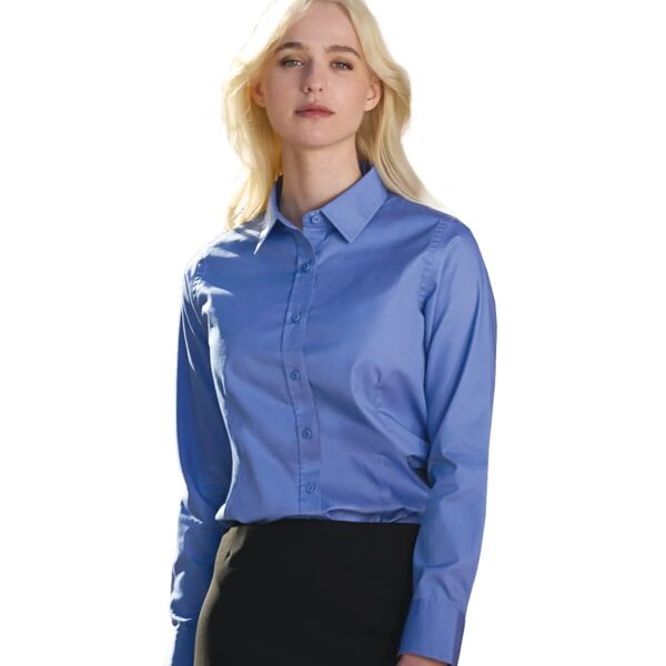 Camden Ladie's Poly-Cotton Twill Long Sleeve Easy-Care Shirt Thumbnail