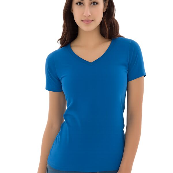 RING SPUN V-NECK LADIES' TEE Thumbnail